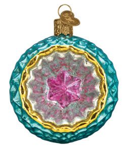 Rund turkis reflektor julekugle