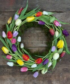 Bårekrans med tulipaner
